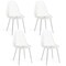 Costway Dining Chair Set of 4 with Heavy-Duty Electroplated Metal Legs Curved Back Armless